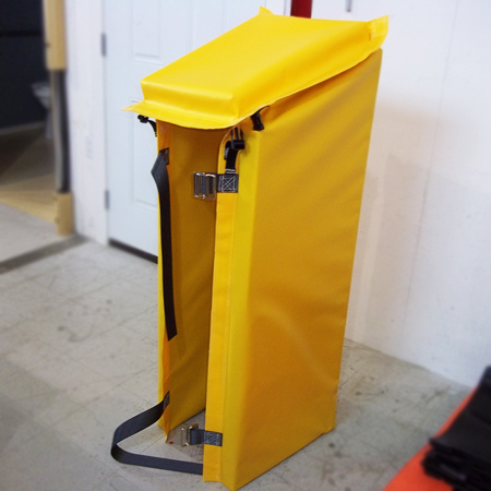 Sectional Hydrant Pad 5' x 3' - 12" Back Panel and 2 x 12" Side Panels with 2 " Foam - Yellow 18oz Vinyl.. Click to expand image