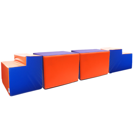 Foam Train Solid Primary Colours for learning Areas shows two caboose ends and two foam rectangle blocks in the middle. Click to expand image