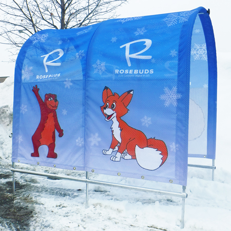 Aluminum Kids Double Tunnel with Reinforced Full Colour Jersey Mesh Cover.. Click to expand image
