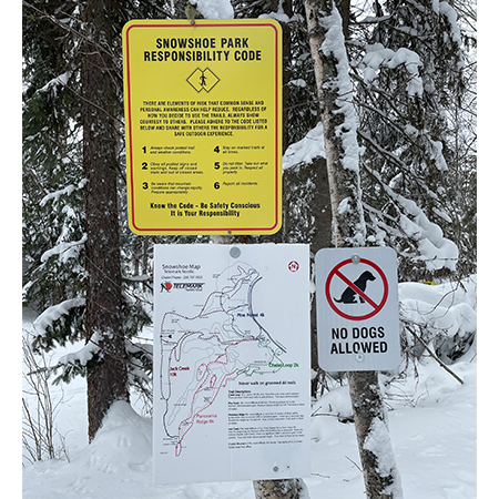 W100 Cross Country Responsibility Code 18" x 24", yellow reflective aluminum nordic sign with rounded corners - ski area sign - Inter-Mtn.. Click to expand image