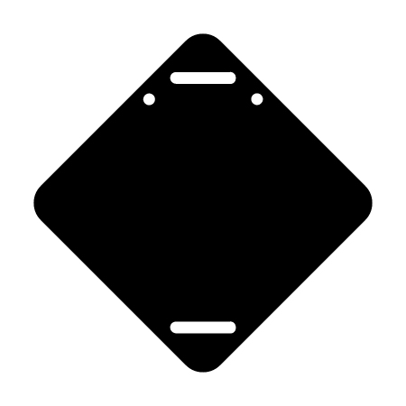 D13 Blank Black Diamond Discs 10.5" x 10.5" polythylene disc, UV protected and cost effective marking signs, holes on top to hang from rope, slots top and bottom to fit over bamboo poles, trail and ability markers. Click to expand image