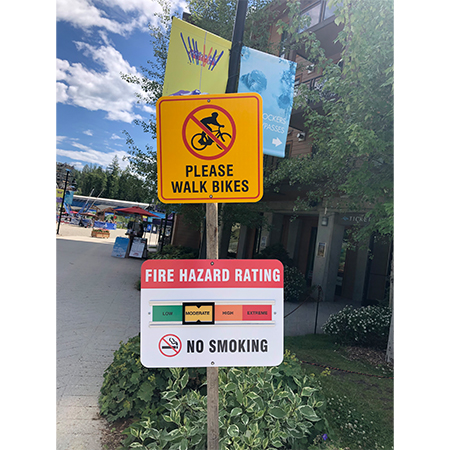 S412 18" x 24" (actual size 45x60cm) Aluminum Sign - Fire Hazard Rating, No Smoking with slider.. Click to expand image