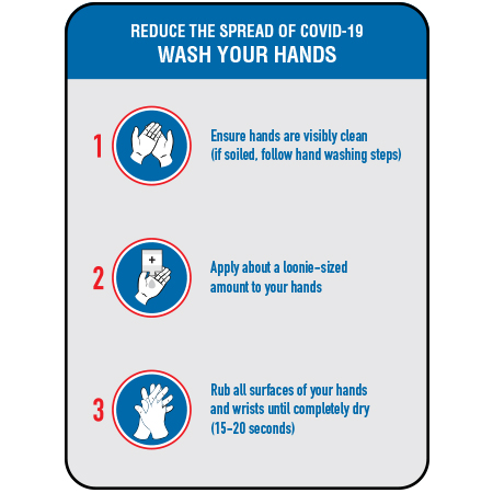 F067 Reduce the spread, sanitize your hands 18" x 24", reflective aluminum physical distancing and covid sign with rounded corners - Inter-Mtn.. Click to expand image