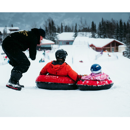 Kids Soft Bottom Snow Tubes 31" - Complete with Inner Tube and Leash - Red Cordura.. Click to expand image