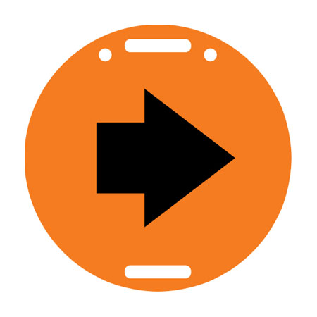 highly visible wayfinding arrow pointed to the right. Can be ordered in any direction. Click to expand image