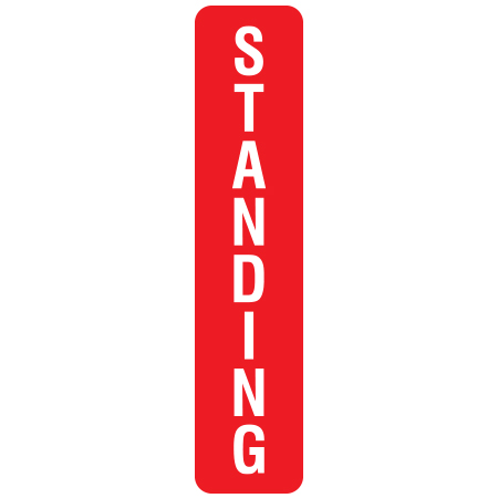 W186 Standing 4" x 18", red reflective aluminum nordic sign with rounded corners - ski area sign - Inter-Mtn.