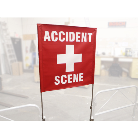 Aluminum Banner Frame to fit Standard Square 30 x 30 High Vis Banners push into snow.. Click to expand image