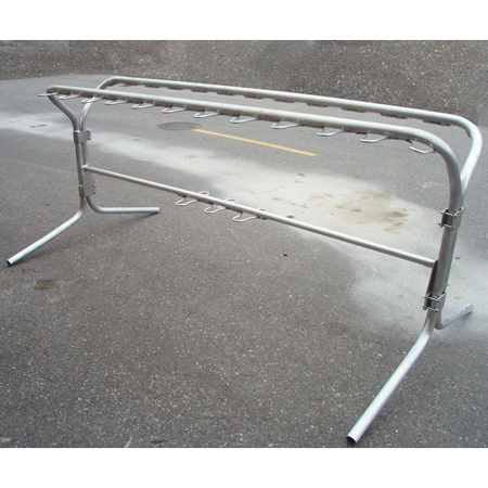 Aluminum 8' Econo Ski/Board Rack with Bottom/Lower Bar.. Click to expand image