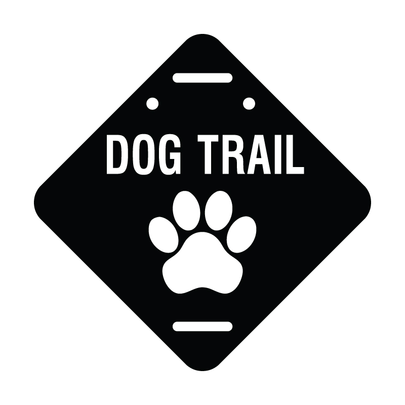 Dog Trail with paw print  polythylene disc, UV protected and cost effective marking signs, holes on top to hang from rope, slots top and bottom to fit over bamboo poles, trail and ability markers.