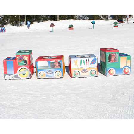 Full Foam Train - 2 Rectangle Blocks, 2 Caboose Ends.. Click to expand image