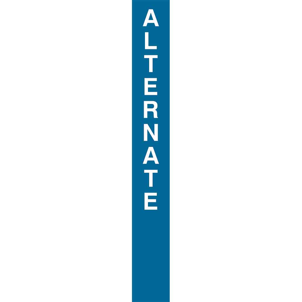 Alternate - Blue Vertical Vinyl Pole Banner 5" x 40" for ski areas and lift access mountain biking at a lift loading and unloading areas. Click to expand image