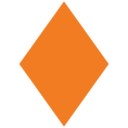Trail markers in various colours for snowmobile trails - orange diamond. Click to expand image