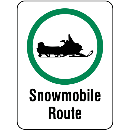 H206 Snowmobile Route 18" x 24" White Reflective Aluminum Sign produced by Inter-Mtn.. Click to expand image