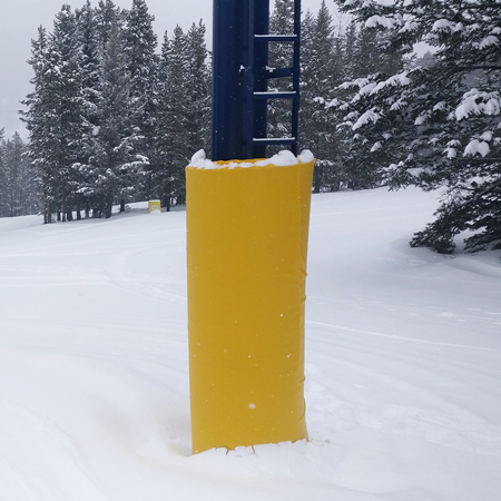 Tower Pad 6' x 6' x 2" Closed Cell Foam with Straps and Buckles Yellow 18oz Vinyl.. Click to expand image