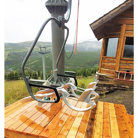 Inter-Mtn. is proud to be a distributor of Murray-Latta’s innovative bike carriers. Engineered to fit chairlifts or gondolas. Great bike
capacity and easy for first time guests to use. This design is currently in use at Whistler Blackcomb and many other reputable lift access bike parks in North America.. Click to expand image