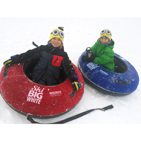 Adult Hard Bottom Snow Tubes 41" - Complete with Inner Tube and Leash - Blue Cordura.. Click to expand image