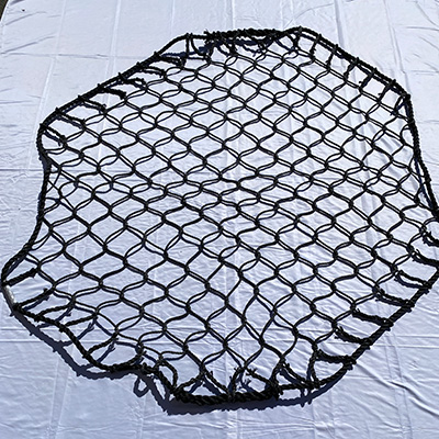 Fireman's Deceleration Nets (Poly Mesh) - ANSI Standard - 3/8" Poly Mesh Rope Black. Click to expand image
