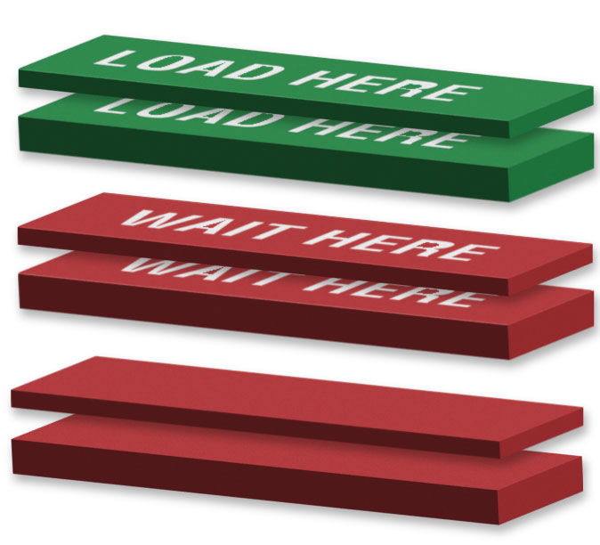 Poly load boards by Inter-Mtn. for loading areas at ski resorts to help their skiers and snowboarders line up and load a chairlift