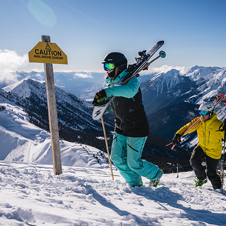 H316 Closed/Caution Avalanche Danger - Flip Sign, yellow and red reflective aluminum octagon closure sign - ski area sign - Inter-Mtn.. Click to expand image
