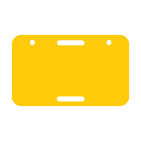 D14 Blank Yellow Rectangle Discs 11.5" x 7" polythylene disc, UV protected and cost effective marking signs, holes on top to hang from rope, slots top and bottom to fit over bamboo poles, trail and ability markers. Click to expand image