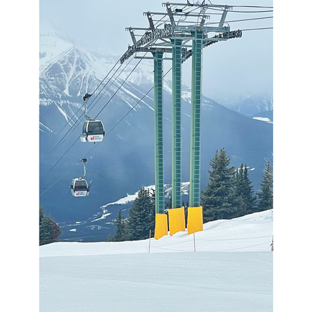 Tower Pad 6' x 6' x 6" Open Cell Foam with Straps and Buckles Yellow 18oz Vinyl.. Click to expand image