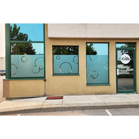 Etched glass window decals are ideal for marketing, privacy, way-finding or branding.. Click to expand image
