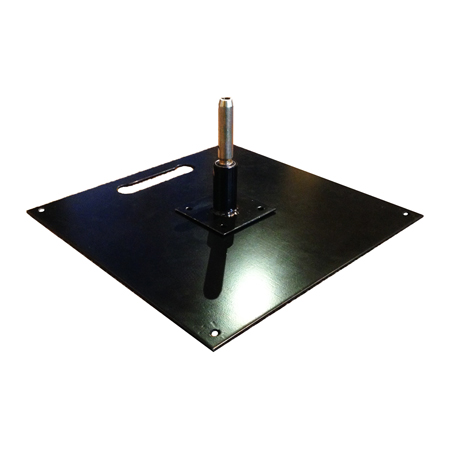 Steel base plate with spindle for flying, feather, and wing banners and flags.. Click to expand image