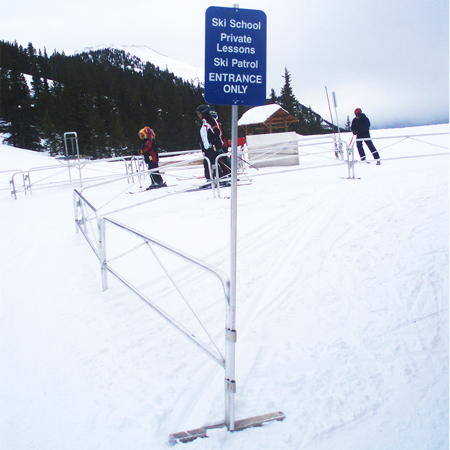Aluminum Fence/Sign Post - 6' 6" foot tall x 1" x 1" square sign post, round corners, no holes.. Click to expand image