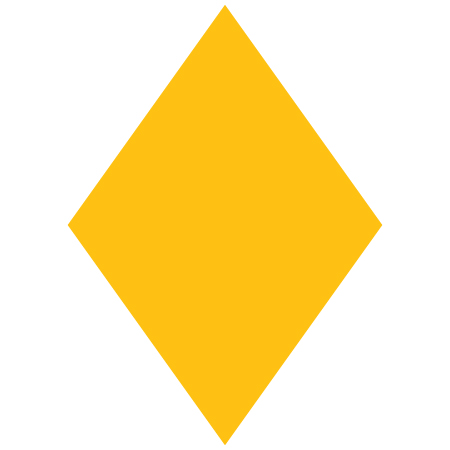 Trail markers in various colours for snowmobile trails - yellow diamond. Click to expand image