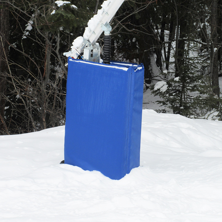 Hydrant Gun Pad No Lid - 2" closed cell foam 30" tall with 3 panels - back panel 12" wide, side panels 2 x 24" wide with straps and metal buckles (or choice of Grommets for Lace up Option).. Click to expand image