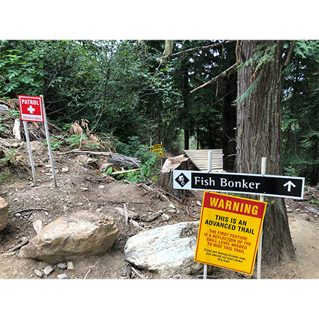 B102 36 x 6, Black Diamond Mountain Bike Trail Sign, Run Name with Arrow. coroplast and 12 gauge sign grade aluminum sheeted with top quality, high performance print* or vinyl graphics, direct people in all trail systems, technical, cross-country, freeride, downhill, professional, difficulty levels, choose your symbol, custom, mountain bike risk and liability, safety, summer, trail, downhill.. Click to expand image