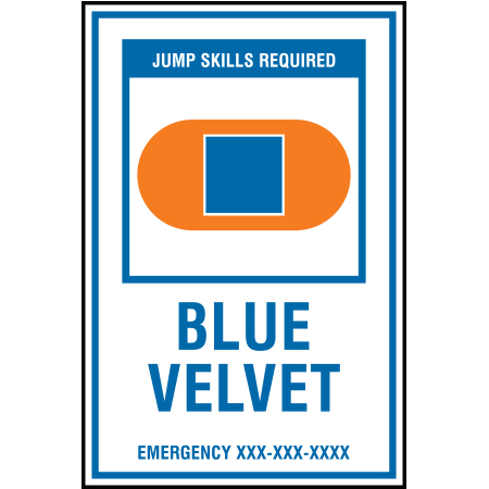 B204 12 x 18, Blue Freeride Mountain Bike Trail Sign, Blue Velvet, Emergency #, coroplast and 12 gauge sign grade aluminum sheeted with top quality, high performance print* or vinyl graphics, direct people in all trail systems, technical, cross-country, freeride, downhill, professional, difficulty levels, choose your symbol, custom, mountain bike risk and liability, safety, summer, trail, downhill.. Click to expand image
