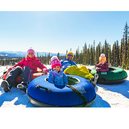 Adult Hard Bottom Snow Tubes 41" - Complete with Inner Tube and Leash - Blue Cordura.. Click to expand image