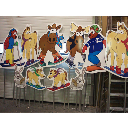 H Stand Frame for Signs & Character Cutouts 6' tall x 14" wide with double cross brace.. Click to expand image