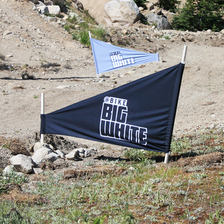 Ski and snowboard race gates.. Click to expand image