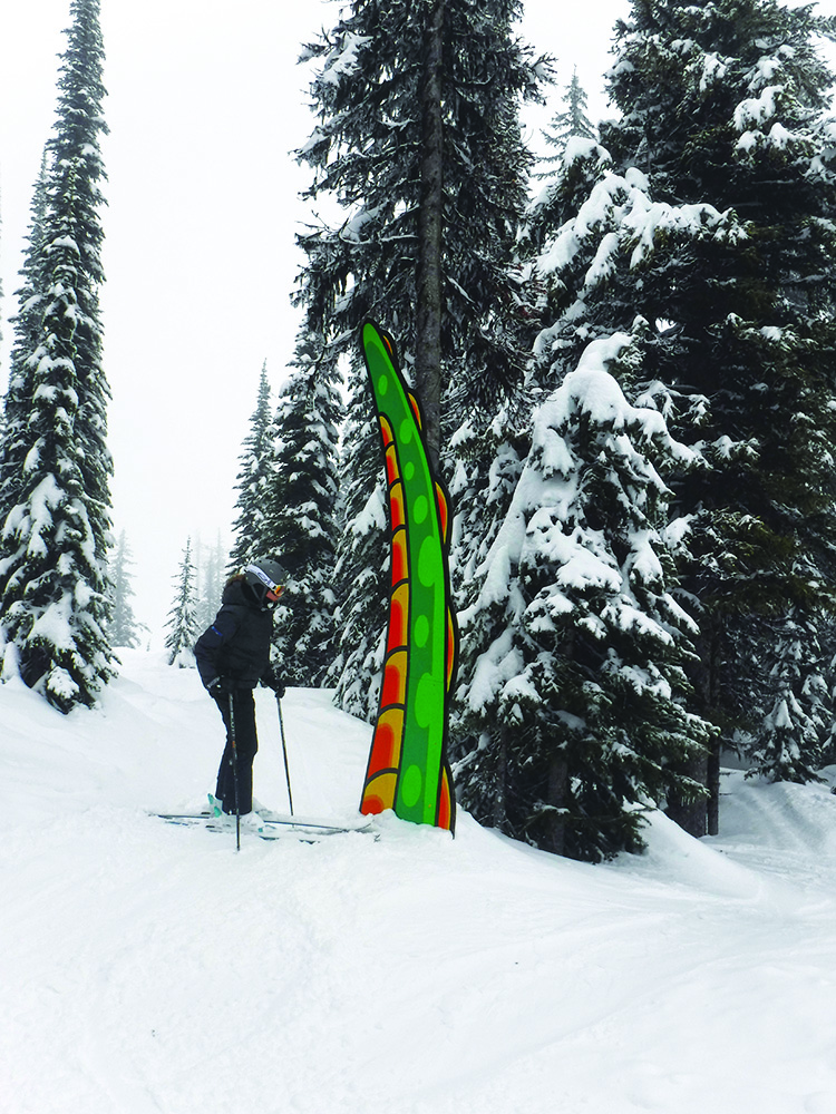 Oversized Character Cutout that was custom-made for Big White Ski Resort using the community's Ogopogo character tail. Click to expand image