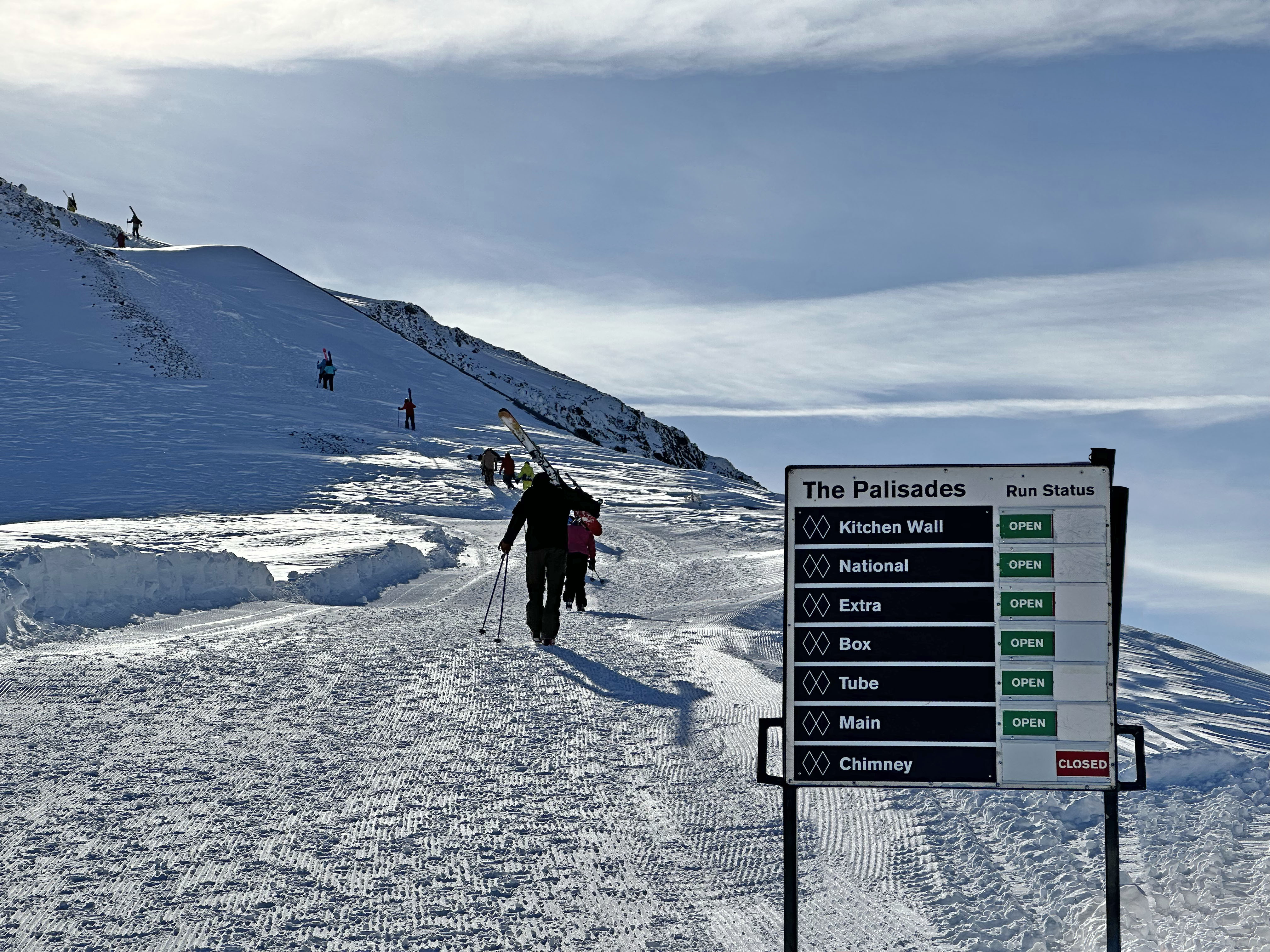 Front Sliders on Aluminum Grooming Board at Palisades Tahoe by Inter-Mtn.. Click to expand image