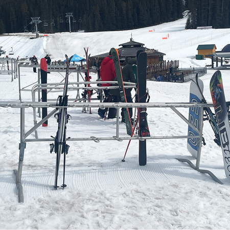 Aluminum 8' Econo Ski/Board Rack with Bottom/Lower Bar.. Click to expand image