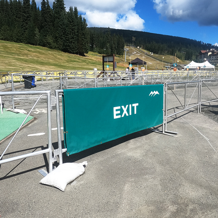 Maze Gate Covers to fit 4' x 8' Security Gates - Heavy Duty 18oz Vinyl with One Colour Screenprint.. Click to expand image