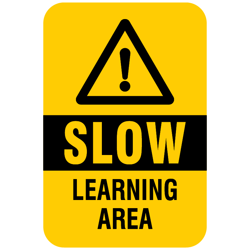 Slow - Learning Area - Risk management and Collision Safety Signage. This signage was created in collaboration with the Snow Angel Foundation and is endorsed by the National Ski Areas Association and the Canada West Ski Areas Association.. Click to expand image