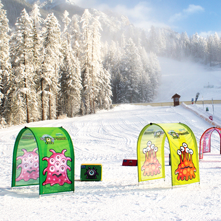 Ski Through Single Tunnels with Reinforced Full Colour Jersey Mesh Cover.. Click to expand image