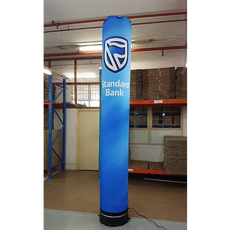 Inflatable structures available in a variety of sizes and shapes to increase visibility and exposure, can be fitted with velcro to create removable advertising banner areas for sponsorship or messaging, comes with a cETL certified blower, available in full colour custom digital printing to brand with your company’s colours.. Click to expand image