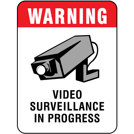 S212 Warning, Video surveillance in progress, 18 x 24, Reflective Aluminum Sign, message for all parks, recreational facilities, municipal, city, town. Rules and conditions of your specific area, jurisdiction, produced by Inter-Mtn.. Click to expand image