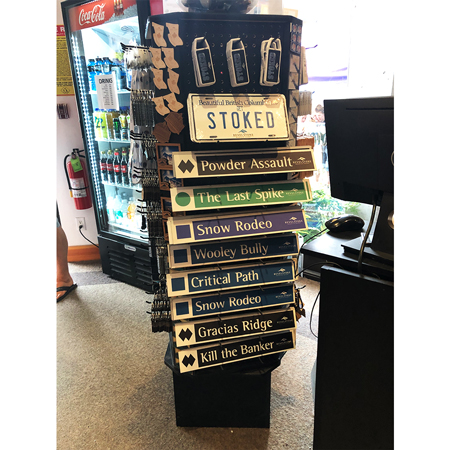 Mini replicas of on mountain trail signs, perfect for retail stores, member giveaways, trophies or staff names. Available on aluminum, dibond, PVC, magnets, or as a decal - Inter-Mtn. Enterprises.. Click to expand image