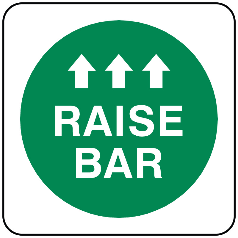 Lift sign for sik resorts to raise bar with arrows in white on green Reflective Aluminum Sign produced by Inter-Mtn.. Click to expand image
