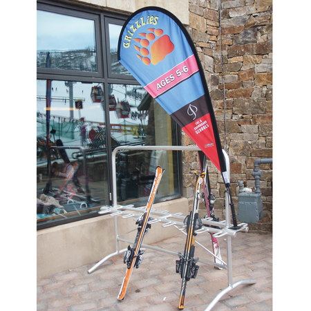 Sign Frame for Kids 10' Standard Aluminum Ski Rack 36" x 96".. Click to expand image