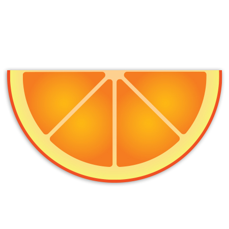 Kids Foam Half Circle Orange Fruit Block 17" x 34" x 14" Medium/Standard. Click to expand image