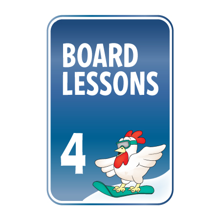 KS20 12" x 18" (actual size 30x45cm) Aluminum Sign -Board Lessons 4, with "character" Skier.. Click to expand image