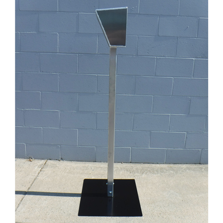 Aluminum Pedestals to House RFID Gate Tablets 60" Tall with a 20" x 20" Steel Base Plate - to Fit Tablet (Provide Tablet Size).. Click to expand image