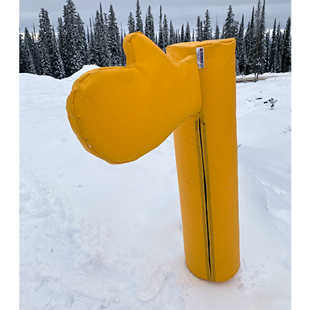 Ski Around Bumper with Hand yellow on snow.. Click to expand image